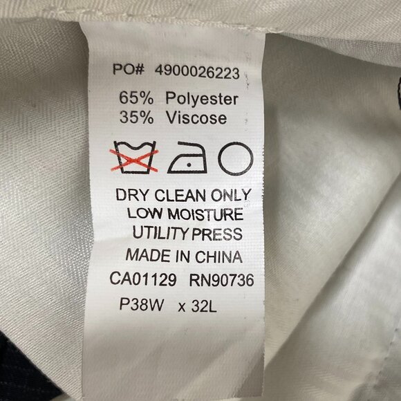 Ralph Ralph Lauren Dress Pants Men's 38 x 32 Mid Rise Blue Business Office - Picture 6 of 14